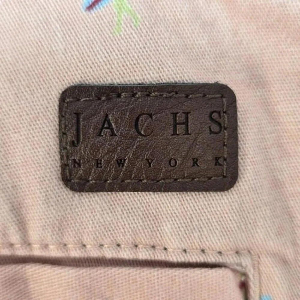 Jachs New York Bleecker Shorts Mens 34 Peach Surfer Pattern Chino‎ Stretch Twill